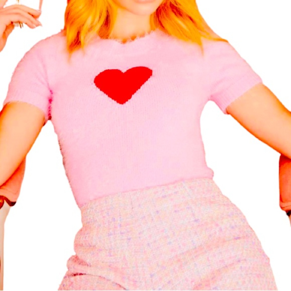 NWT “Love Letters”, Fuzzy Heart Sweater!